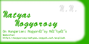 matyas mogyorosy business card